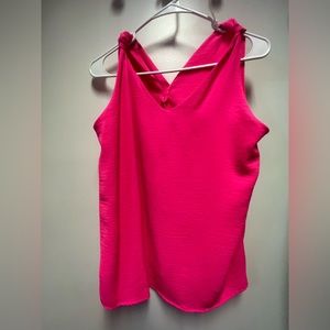 Neon pink v neck tank